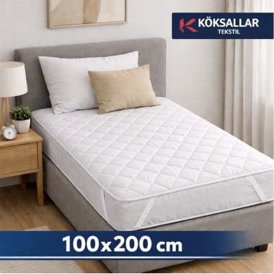 Tek Kişilik 100x200 cm Dört Köşe Lastikli Kapitone Alez – Yatak Koruyucu